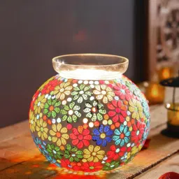 homesake Colstrip Multicolour Glass Shade Table Lamp With Glass Base-picture-11