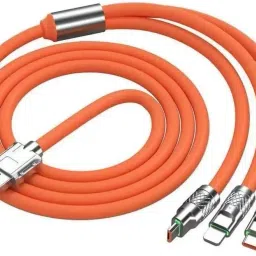 RIVOM Orange 120W Charger Cable, 3 in 1 Fast Charging Data Cable Phone Converter-27