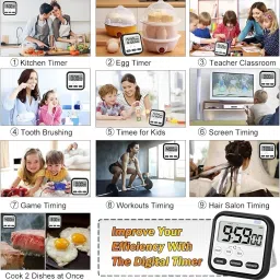 eerav Digital White Clock image 5
