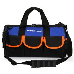 18 pocket 3 round flap blue & black tool kit bag Polyester Tool Holster-1