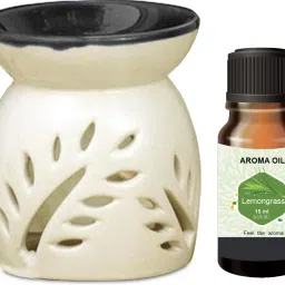 PEEPRESION Black Top Air Diffuser Burner With 1 Lemongrass Scented Aroma oil (15ml) Scented Air Diffuser Uses For Pub Bar, Office, Club, Studio, Conference Hall, Study Table Diffuser-11