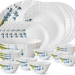 Pack of 27 Glass Lavender Opalware Dinner Set 27 pcs White Dinner Set-image-45