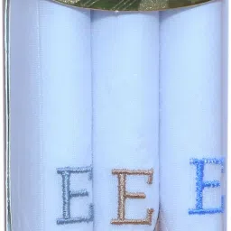 Johnnie Boy Handkerchief for men & boys initials Pack of 3 E ["White"] Handkerchief-image-70
