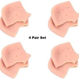 Silicone Gel Heel Pad Anti Crack Moisturizing Socks for Dry Hard Cracked Ankles Swelling & Pain Relief for Ankle Support and Protection Free Size for Men and Women [ 4 Pairs ]-image-30