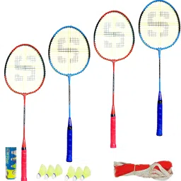 Badmintion Set of ( 4 Racket and 6 Naylon Shuttle And 1 badmintion Net ) new Badminton Kit-image-26