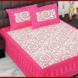 240 TC Cotton Double Jaipuri Prints Flat Bedsheet-picture-20