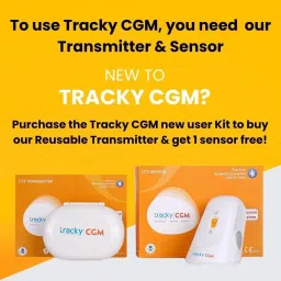 tracky CGM Sensor For continuous glucose monitoring Pack of 2 Glucometer image 5