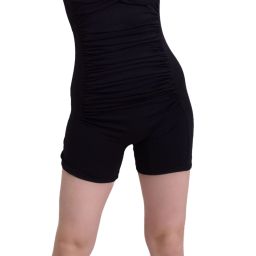 Keepfit Bathing Suits Halter One Piece Solid Women Swim-dress Black Swimsuit-image-8