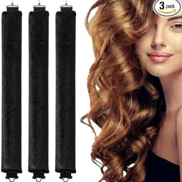 Windwarrior 3 pcs Hair Curler,Curling Rod with Hook, Satin Rollers for All Hair Types Personal Care Appliance Combo-image-19