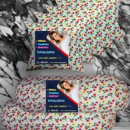 5 Cushion And 2 Microfibre Solid Bolster Pack of 7-image-27