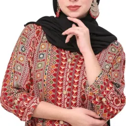 Embellished Georgette Women Black Scarf, Fancy Scarf, Stole-image-44
