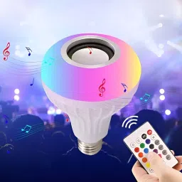 GUGGU Bluetooth Music Bulb Speaker With Remote Control Change Disco light for HomeR102 Smart Bulb image 2