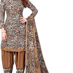 Unstitched Crepe Salwar Suit Material Printed-image-16