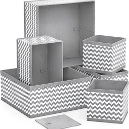 6 PC WAVE STORAGE BOX FOR CLOTHS, CLOSET FOR TIE, BRA, PANTY, SOCKS Drawer Divider-picture-27