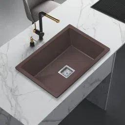 Brown quartz sink/ Single bowl/ Scratch proof/ 21*18 Inches/ Heat resistant A08 Under Counter Basin-image-2