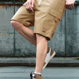 Solid Men Brown Cargo Shorts-picture-16