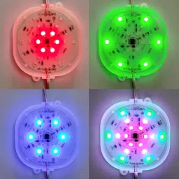 (6.5-CM) RGB Blooming Flowers Style DC12 Volt 18 LED Flashing Octagon Shape Interior Light Car LED (12 V, 2 W)-image-63