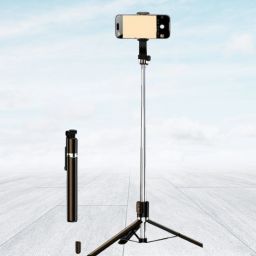 BITWEAVE R1S-L Foldable Selfie Stick with LED Fill Light & Tripod Base – 1.7M Carbon Fiber for Mobile Bluetooth Selfie Stick-image-80