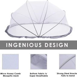 tony stark Polyester Infants Washable Baby mosquito net Grey Mosquito Net image 3