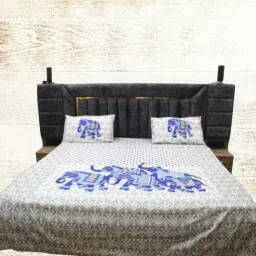 144 TC Cotton Double Jaipuri Prints Flat Bedsheet-image-33