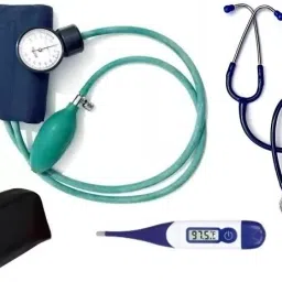 RnB Manual Doctor Sphygmomanometer Upper Arm Dial Type BP Machine with Diamond Stethoscope and Digital Thermometer Bp Monitor-1