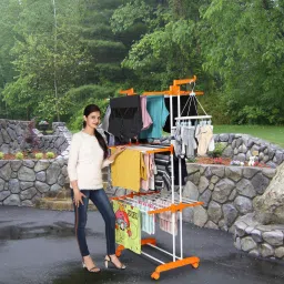 Steel Floor Cloth Dryer Stand 3-Tier-2-Pole-image-71
