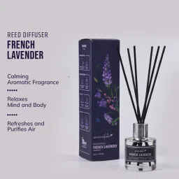 aromahpure Reed Diffuser with 6 Fiber Reed Sticks | Lavender Room Air Freshener For Home Diffuser Set image 3