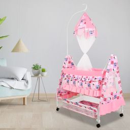 Cradle for kids cradle for baby boy and girl Cradle With Swing & Mosquito Net-image-19