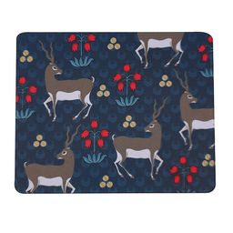 PENTADECO Navy Blue & Red Floral Printed Rectangle Mouse Pad-12