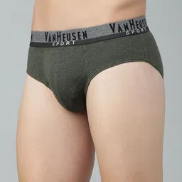 van heusen innerwear Van Heusen Men Pack of 2 Solid Plush Back Elastic Waistband Ultra Soft Briefs 70001 image 5