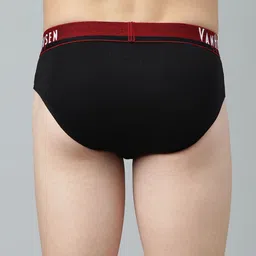 van heusen innerwear Van Heusen Men Pack of 2 Solid Plush Back Elastic Waistband Ultra Soft Briefs 70001 image 2
