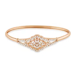 Zaveri Pearls Rose Gold-Plated Cubic Zirconia Stone Studded Kada Bracelet image 4
