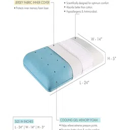 The White Willow Set Of 2 Green Cooling Gel Memory Foam Bed Pillows image 5