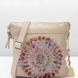 ART N VINTAGE Floral Textured Leather Shopper Sling Bag-42