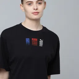 Puma Women  Brand Logo Printed Pure Cotton Classics Gen Relaxed Fit Outdoor T-shirt-picture-10
