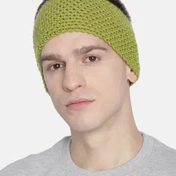 Magic Needles Men Green Self-Design Knitted Bandana Woollen Headband-53