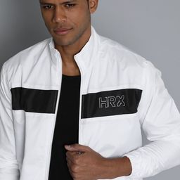 HRX by Hrithik Roshan Striped Brand Logo Print Detail Tailored Jacket-picture-40