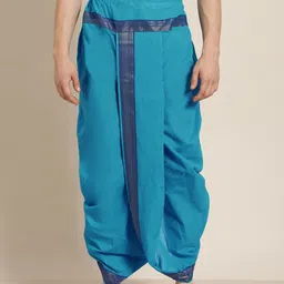 Anug by SOJANYA Men Blue Solid Cotton Dhoti Pants-picture-50