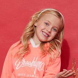 Cherry Crumble Kids Coral Pink & Off-White Embroidered Hooded Reversible Sweatshirt-picture-19