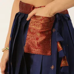 Fabcartz Woven Design Zari Semi-Stitched Lehenga & Unstitched Blouse With Dupatta image 4