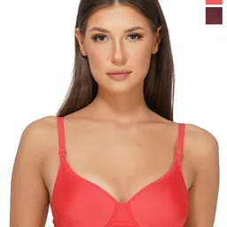 INGRID WomenCombo Lightly Padded Cotton Everyday Non Wired Tshirt Bra-picture-16