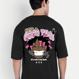 BENNY BROOKS Men Graphic Printed Round Neck Cotton Oversized T-shirt-picture-4