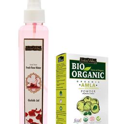 Indus Valley BIO Organic Skin Care Sandalwood Face Pack Powder and Aloevera Gel Combo-24