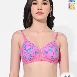 FIMS Pack of 3 Floral Dry Fit Lightly Padded Bra MTR_Printed_Pad_Bra_BluePinkYellow-image-10