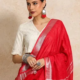 Moara Ready To Wear Cotton Linen Solid Saree with Unstiched Blouse-image-89