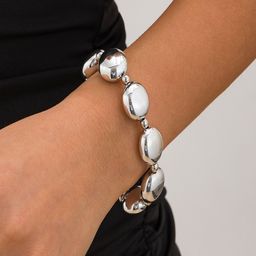 AQUASTREET Silver Plated Bold Chunky Glossy Stretchable Beaded Bracelet-image-28