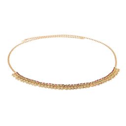 Peora Gold Plated Kundan Studded Waist Chain Saree Accessories-image-53