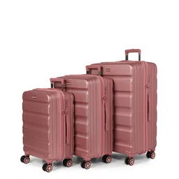 ROMEING Venice Set Of 3 Rose Gold-Toned Patterned Hard-Sided Polycarbonate Trolley Bags-6