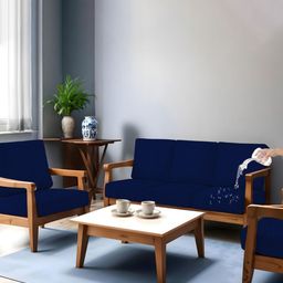 Lazi Navy Blue 10 Pieces 220 GSM Water Resistant Elasticated Sofa Covers-image-32