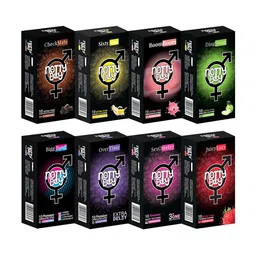 noTTy Boy Set Of 8 Dotted & Ribbed Ultra Thin Lubricated Condoms - 10Pcs Each-19